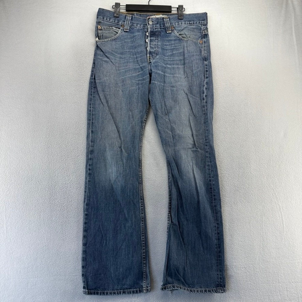 Vintage Levis Jeans Men's 33x34 512 Bootcut Baggy Dark Wash Denim Distressed y2k